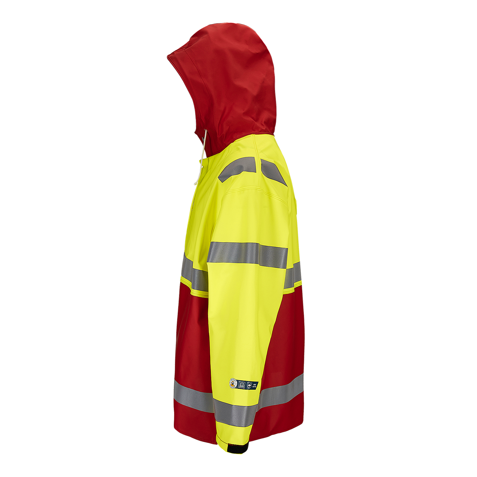 Aksla synlig regnjakke