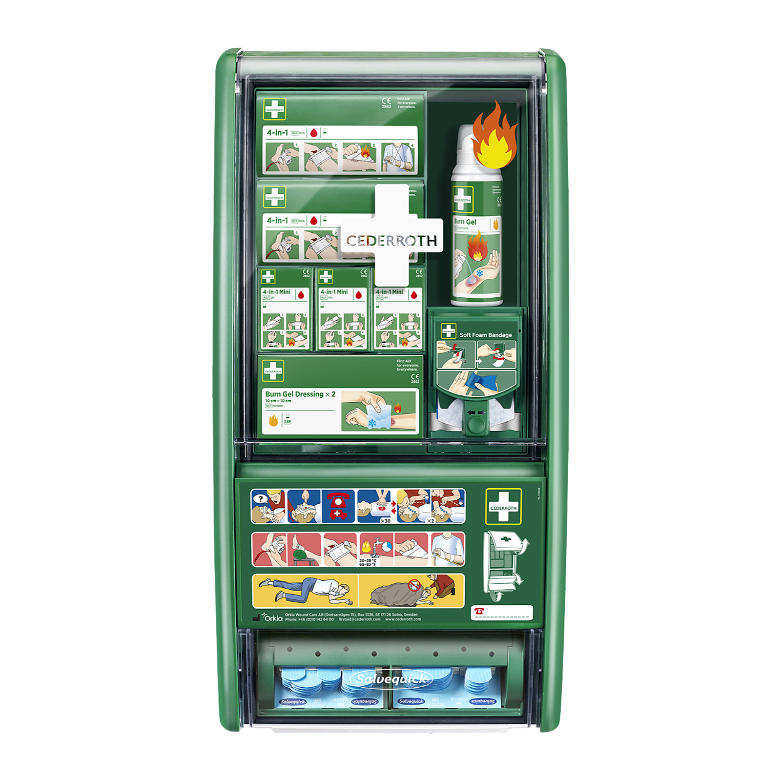 Cederroth Detectable Plasters First Aid & Burn Station